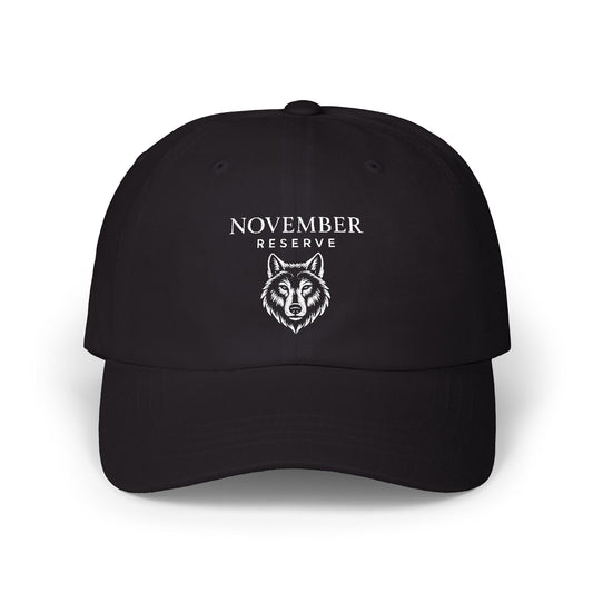 November Reserve Wolf Embroidered Dad Cap