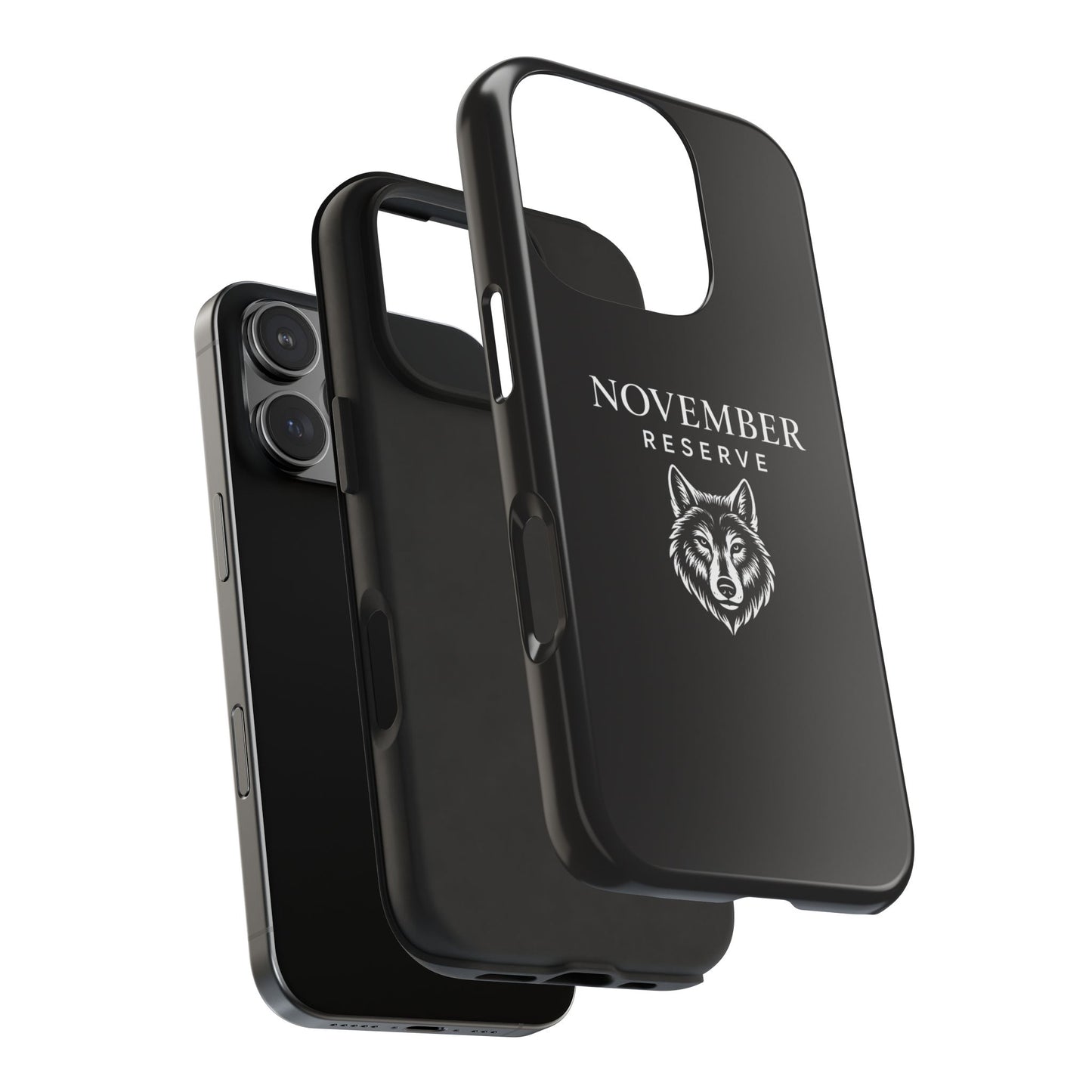 November Reserve Wolf Tough Phone Case — Rugged Black Protective Phone Cover