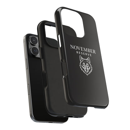 November Reserve Wolf Tough Phone Case — Rugged Black Protective Phone Cover