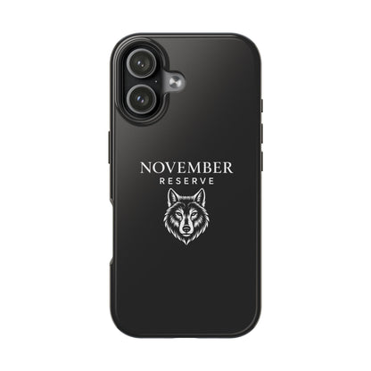 November Reserve Wolf Tough Phone Case — Rugged Black Protective Phone Cover