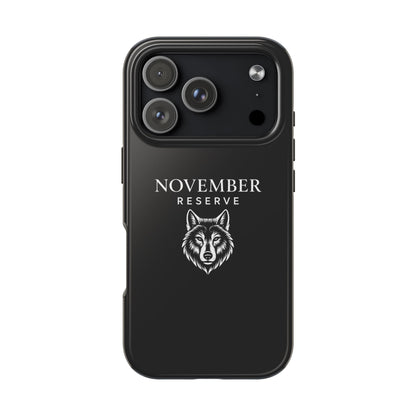 November Reserve Wolf Tough Phone Case — Rugged Black Protective Phone Cover