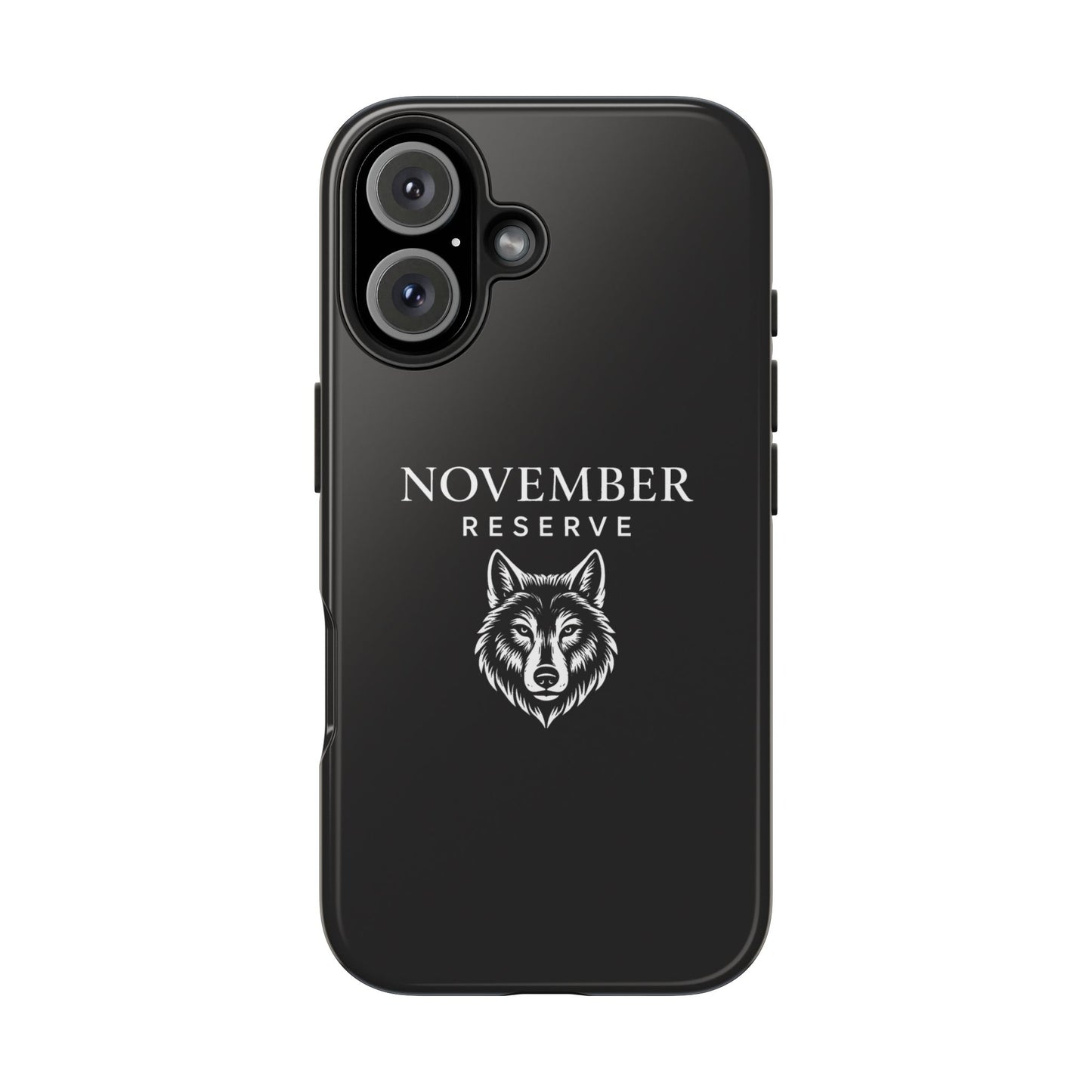 November Reserve Wolf Tough Phone Case — Rugged Black Protective Phone Cover