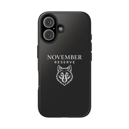 November Reserve Wolf Tough Phone Case — Rugged Black Protective Phone Cover