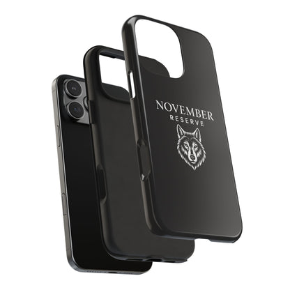 November Reserve Wolf Tough Phone Case — Rugged Black Protective Phone Cover