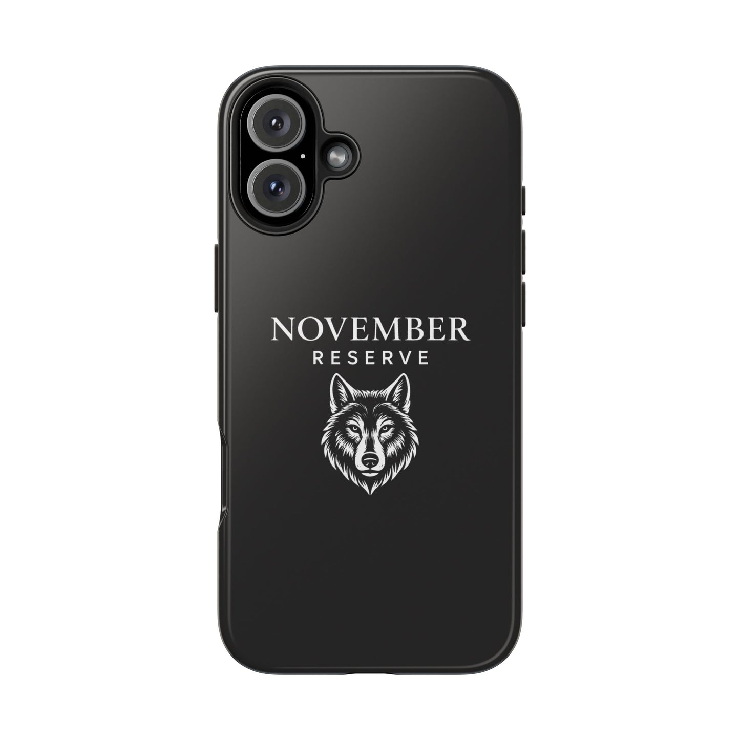 November Reserve Wolf Tough Phone Case — Rugged Black Protective Phone Cover