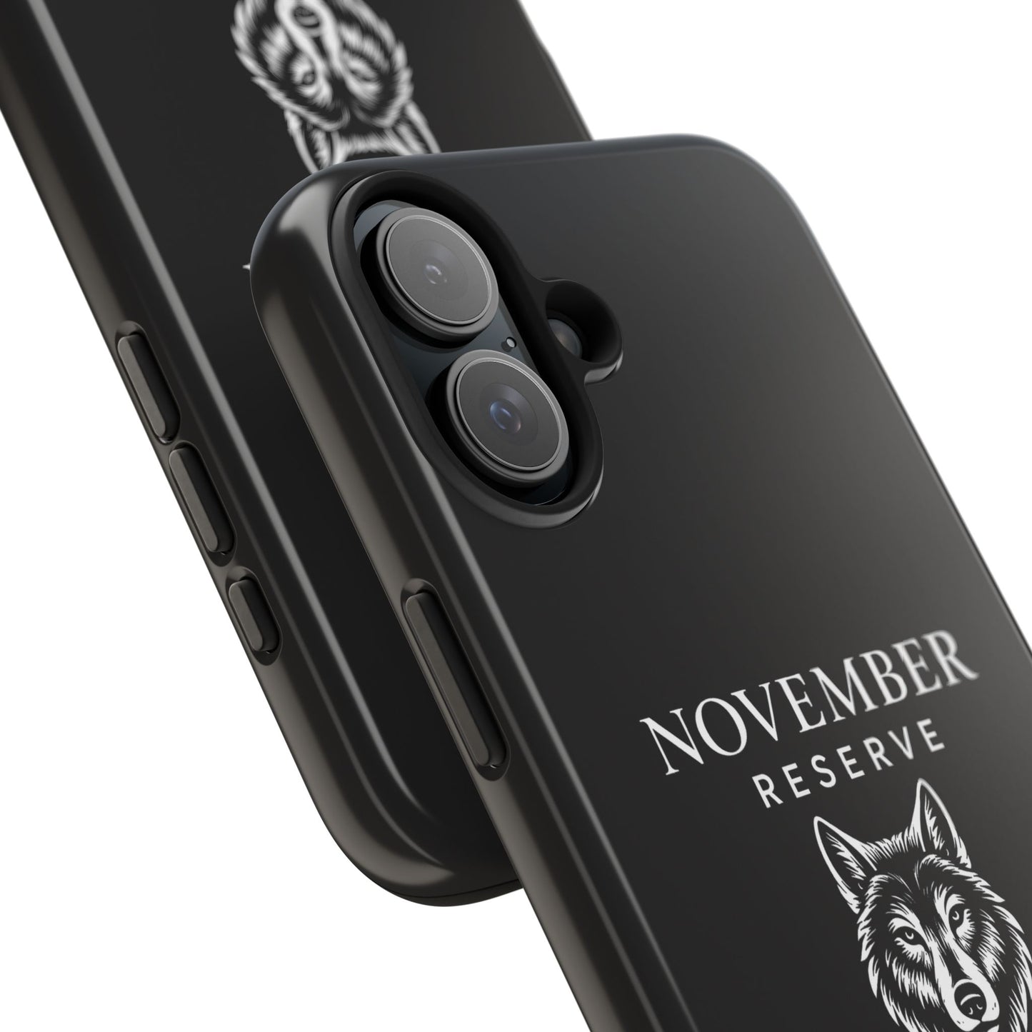 November Reserve Wolf Tough Phone Case — Rugged Black Protective Phone Cover