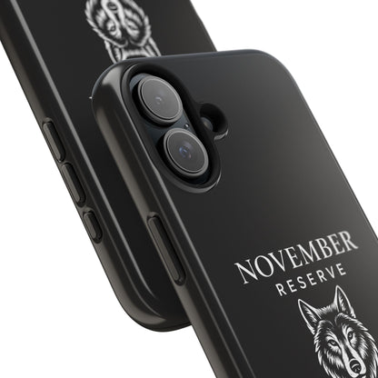 November Reserve Wolf Tough Phone Case — Rugged Black Protective Phone Cover