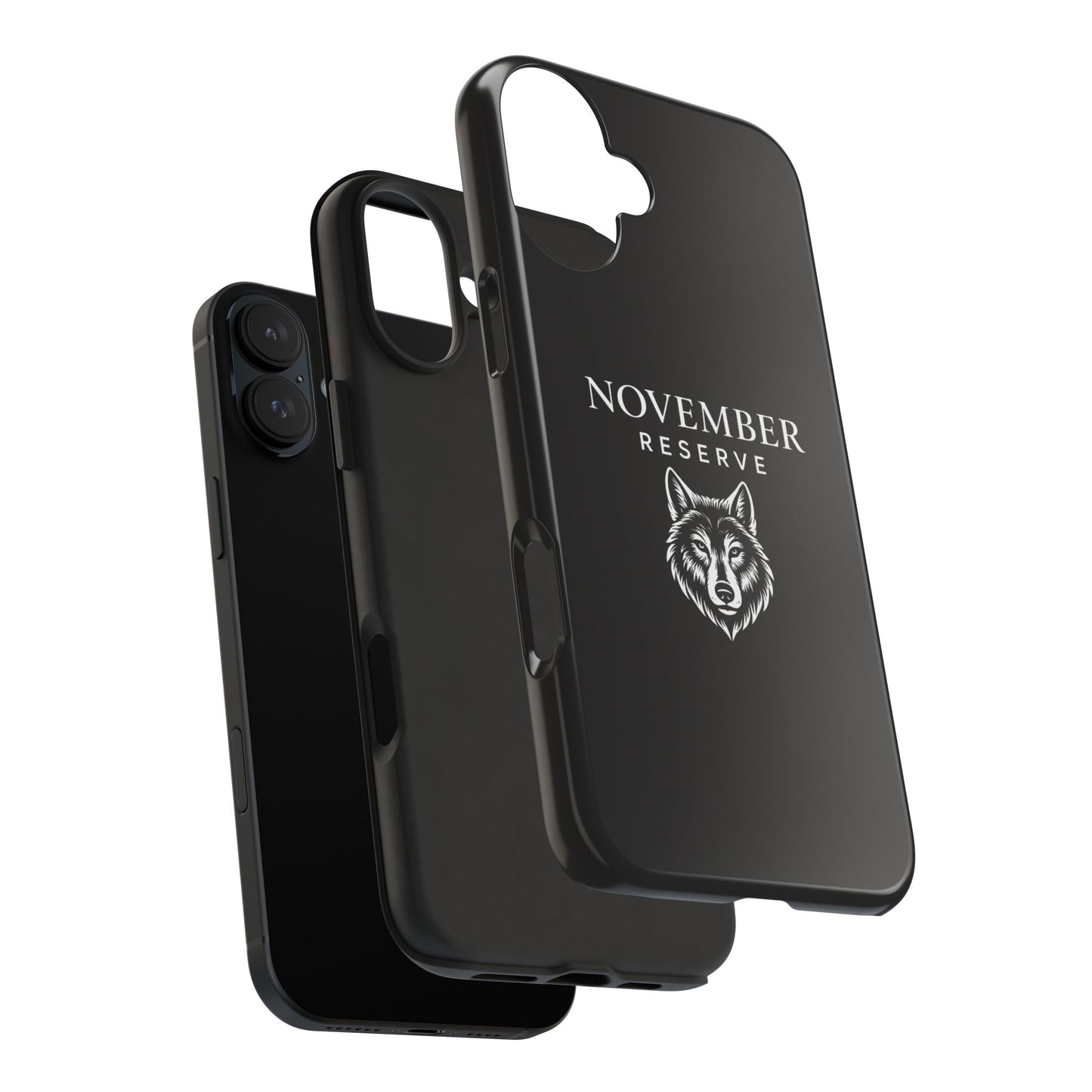 November Reserve Wolf Tough Phone Case — Rugged Black Protective Phone Cover