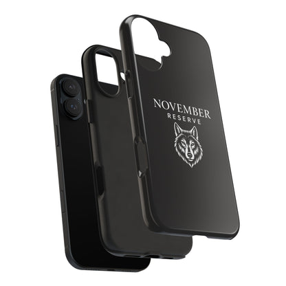 November Reserve Wolf Tough Phone Case — Rugged Black Protective Phone Cover