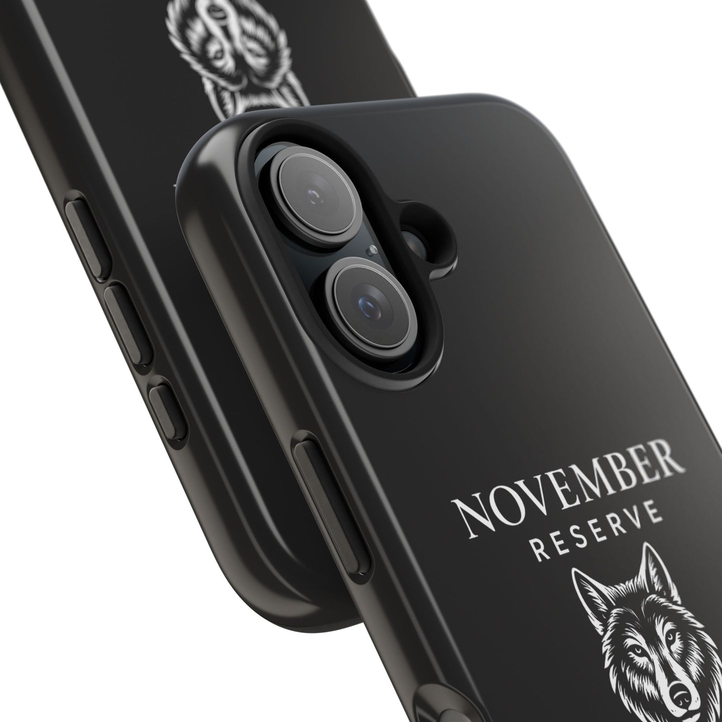 November Reserve Wolf Tough Phone Case — Rugged Black Protective Phone Cover