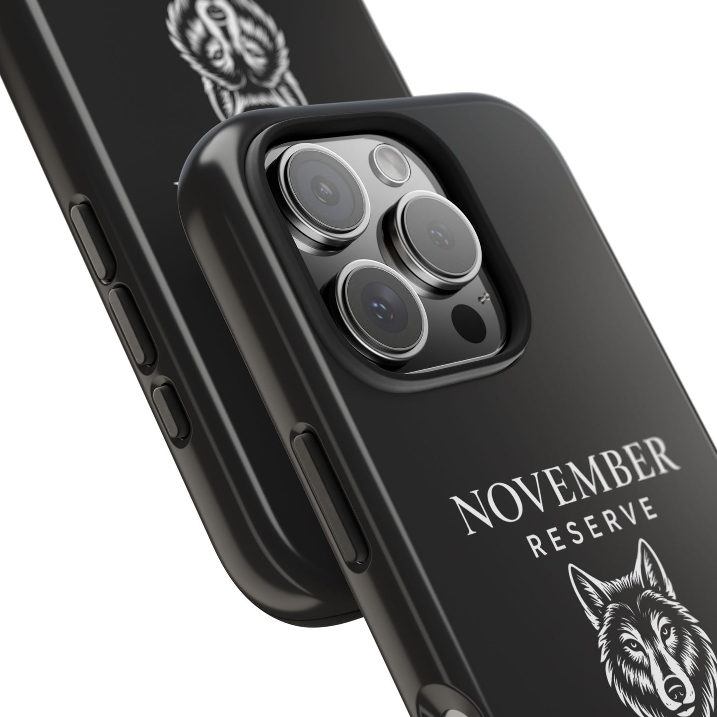November Reserve Wolf Tough Phone Case — Rugged Black Protective Phone Cover