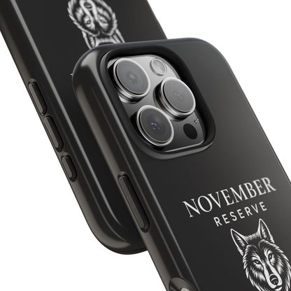 November Reserve Wolf Tough Phone Case — Rugged Black Protective Phone Cover