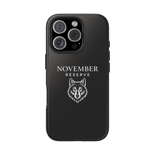 November Reserve Wolf Tough Phone Case — Rugged Black Protective Phone Cover