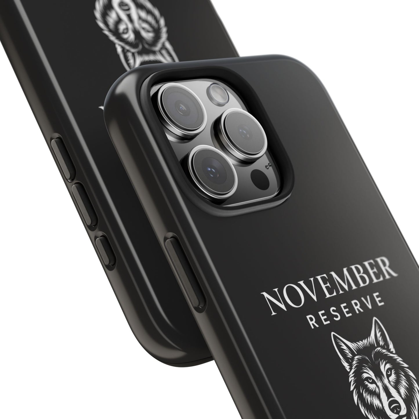 November Reserve Wolf Tough Phone Case — Rugged Black Protective Phone Cover