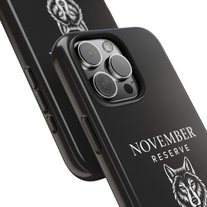 November Reserve Wolf Tough Phone Case — Rugged Black Protective Phone Cover