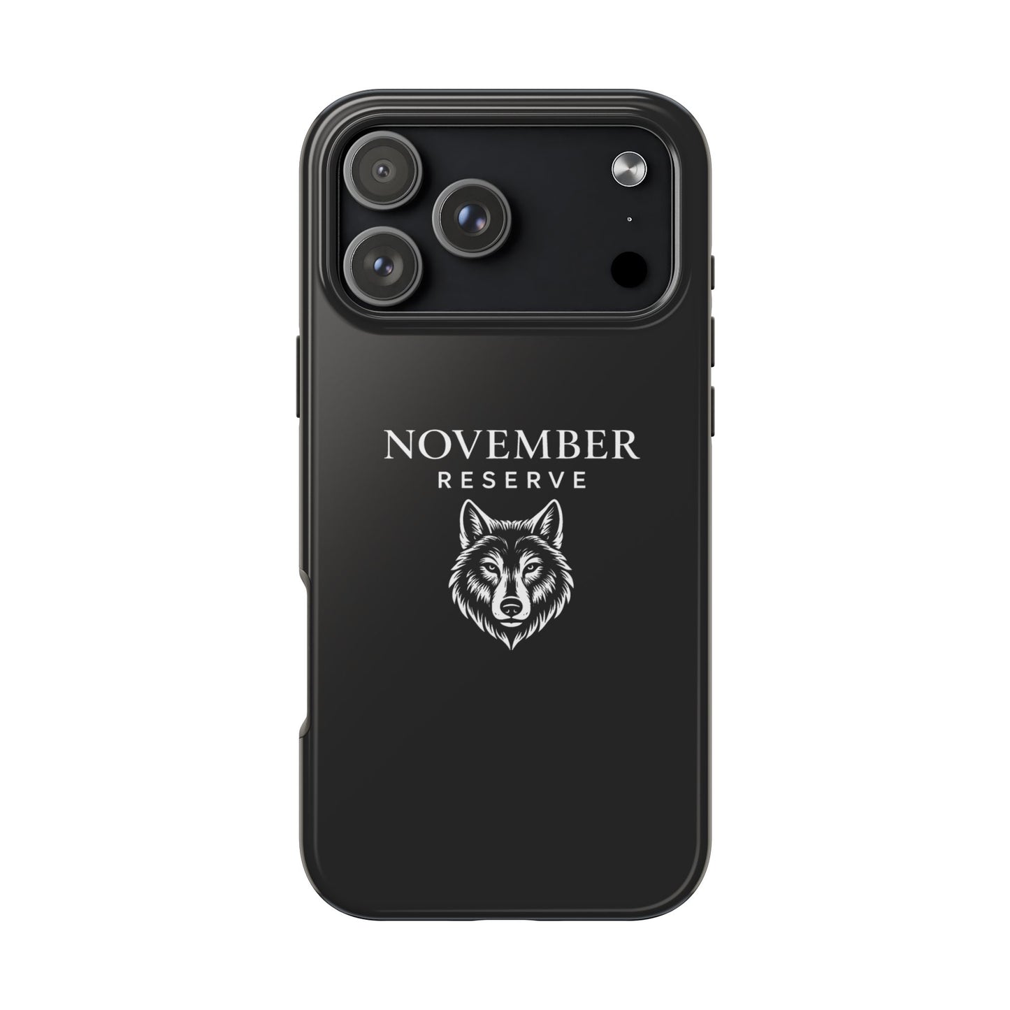 November Reserve Wolf Tough Phone Case — Rugged Black Protective Phone Cover